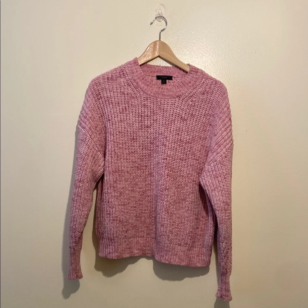 J. Crew Pink Crew Neck Sweater with Ribbed Knit. Size S . Style BF721